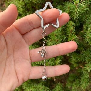 Handmade Winter Christmas Purse Charm Jingle Bell Keychain Key Ring Key Holder